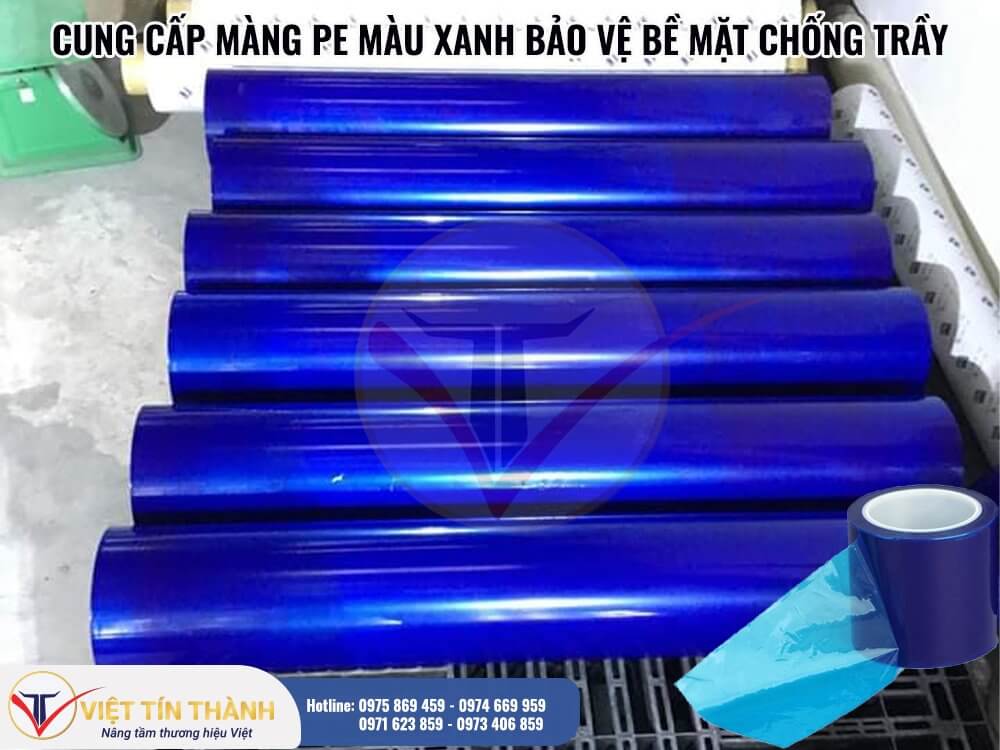 màng pe màu xanh bảo về bề mặt